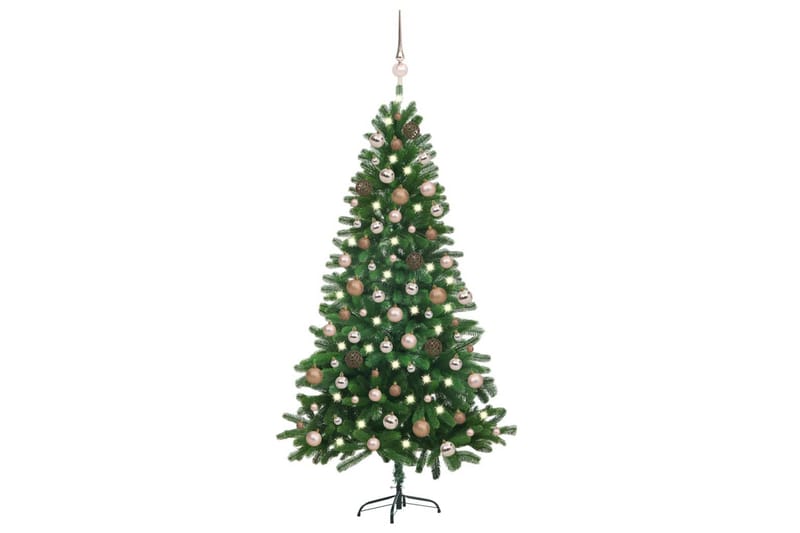 Kunstig juletre med LED og kulesett 150 cm grønn - Innredning - Julepynt & helgedekorasjon - Julepynt & juledekorasjon - Plastjuletre