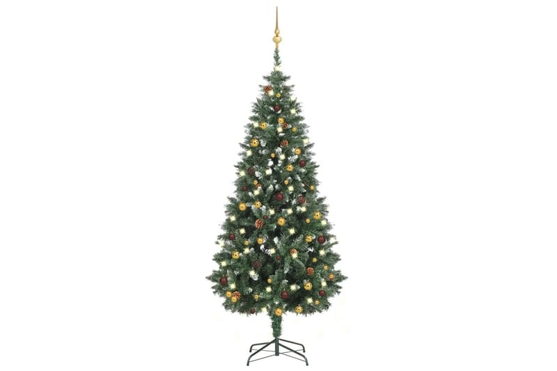 Kunstig juletre med LED og kulesett 180 cm - Innredning - Julepynt & helgedekorasjon - Julepynt & juledekorasjon - Plastjuletre