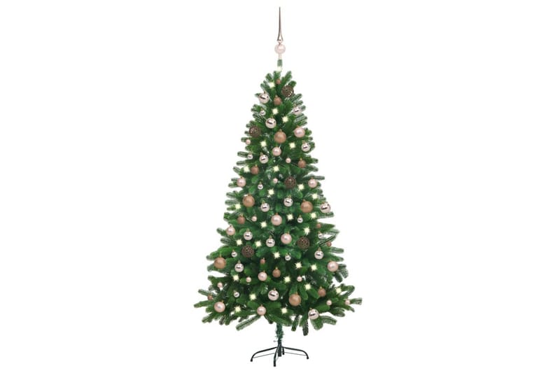 Kunstig juletre med LED og kulesett 180 cm grønn - Innredning - Julepynt & helgedekorasjon - Julepynt & juledekorasjon - Plastjuletre