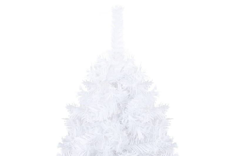 Kunstig juletre med LED og kulesett 180 cm PVC hvit - 