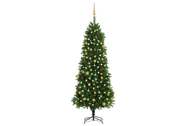 Kunstig juletre med LED og kulesett 240 cm grønn - Innredning - Julepynt & helgedekorasjon - Julepynt & juledekorasjon - Plastjuletre