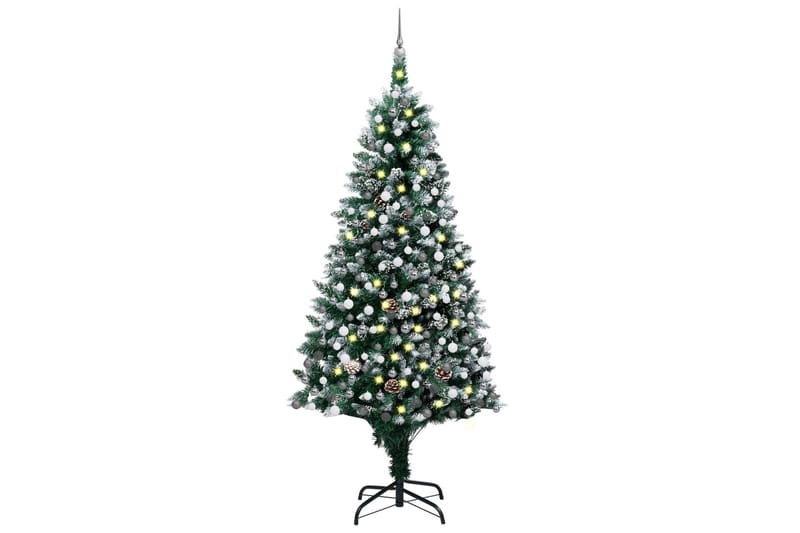Kunstig juletre med LED og kulesett og furukongler 240 cm - Innredning - Julepynt & helgedekorasjon - Julepynt & juledekorasjon - Plastjuletre