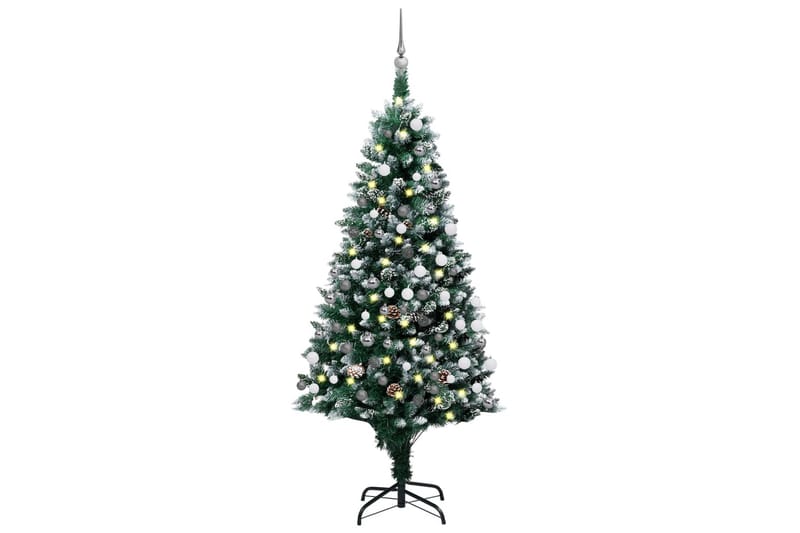 Kunstig juletre med LED og kulesett og kongler 180 cm - Innredning - Julepynt & helgedekorasjon - Julepynt & juledekorasjon - Plastjuletre
