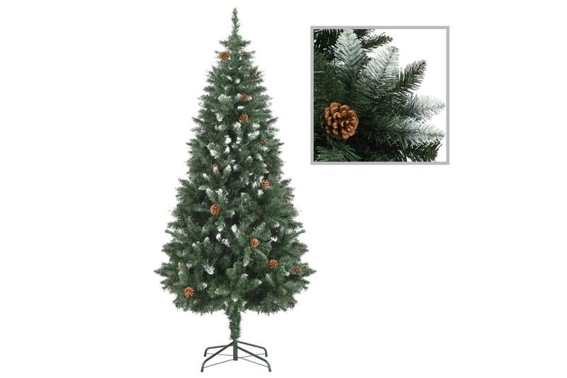 Kunstig juletre med LED og kulesett og kongler 180 cm - Innredning - Julepynt & helgedekorasjon - Julepynt & juledekorasjon - Plastjuletre