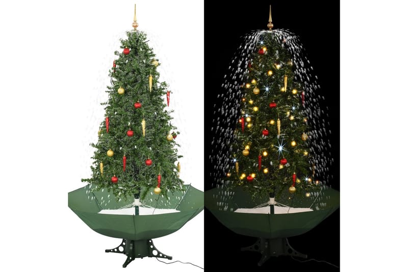 Kunstig juletre med snø og paraplybase grønn 190 cm - grønn - Innredning - Julepynt & helgedekorasjon - Julepynt & juledekorasjon - Plastjuletre
