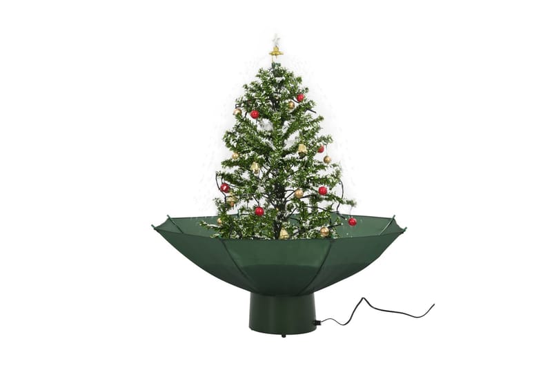 Kunstig juletre med snø og paraplybase grønn 75 cm - grønn - Oppbevaring - Oppbevaringsmøbler - Sideboard & skjenker
