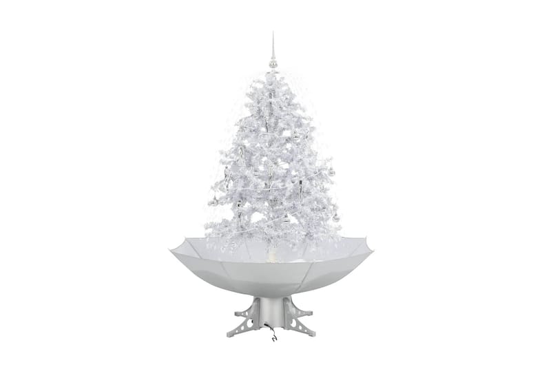 Kunstig juletre med snø og paraplyfot hvit 140 cm - Hvit - Innredning - Julepynt & helgedekorasjon - Julepynt & juledekorasjon