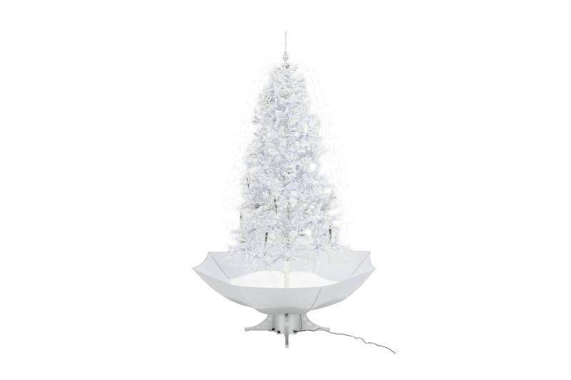 Kunstig juletre med snø og paraplyfot hvit 190 cm - Hvit - Innredning - Julepynt & helgedekorasjon - Julepynt & juledekorasjon - Plastjuletre