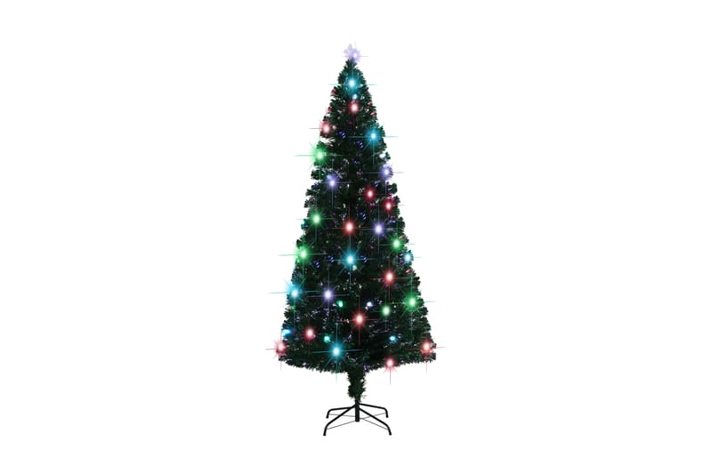 Kunstig juletre med stativ/LED 210 cm 280 grener - grønn - Innredning - Dekorasjon