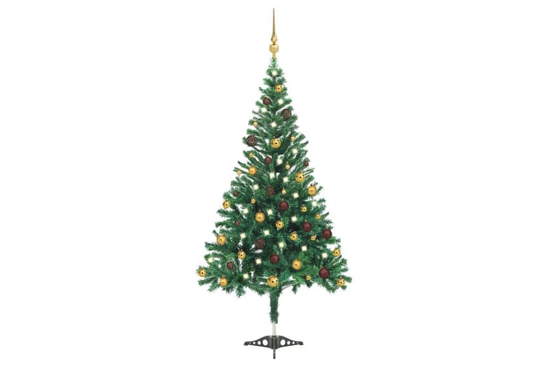 Kunstig juletresett med LED og kuler 210 cm 910 grener - Innredning - Julepynt & helgedekorasjon - Julepynt & juledekorasjon - Plastjuletre