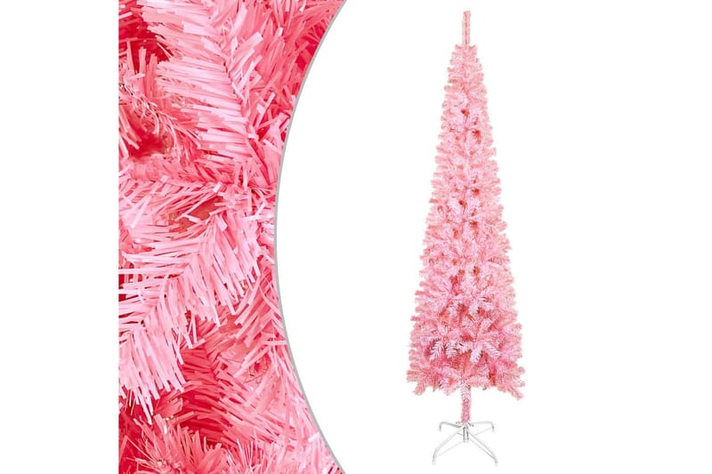 Slankt juletre med LED rosa 180 cm - Innredning - Julepynt & helgedekorasjon - Julepynt & juledekorasjon - Plastjuletre