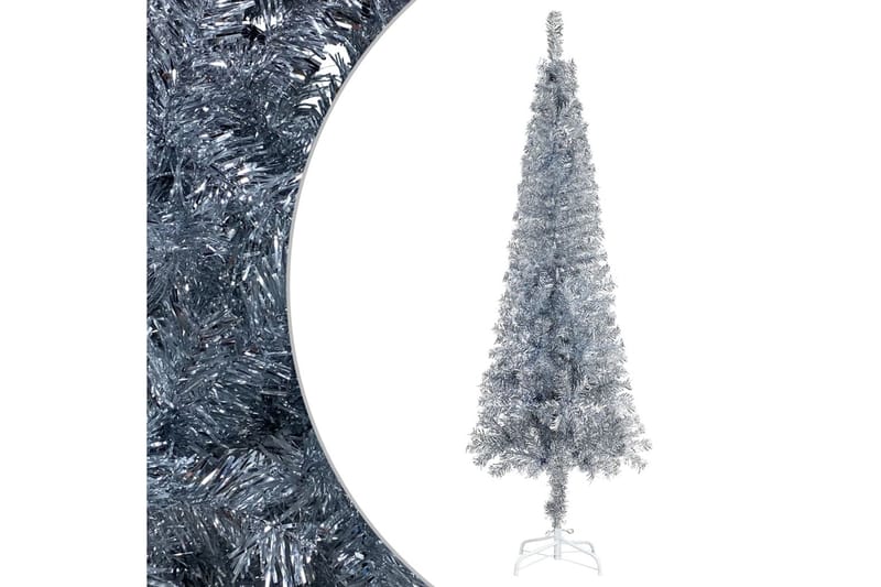 Slankt juletre sølv 240 cm - Innredning - Julepynt & helgedekorasjon - Julepynt & juledekorasjon - Plastjuletre