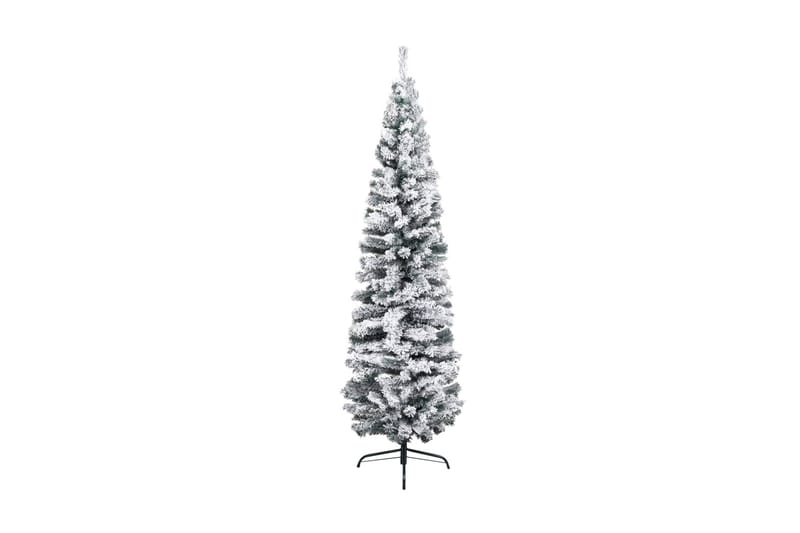 Slankt kunstig juletre med flokket snø grønn 180 cm PVC - Innredning - Julepynt & helgedekorasjon - Julepynt & juledekorasjon