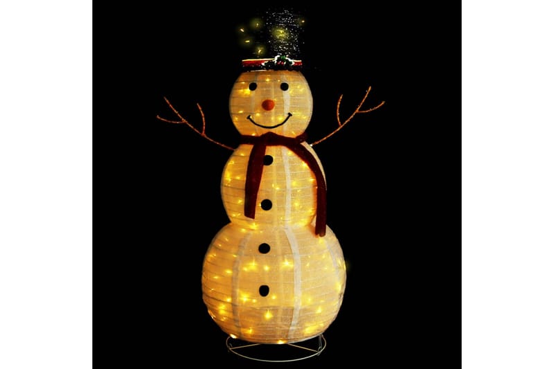 Dekorativ snømannfigur med LED luksusstoff 120cm - Hvit - Innredning - Julepynt & helgedekorasjon - Julepynt & juledekorasjon - Juleengel & julefigur
