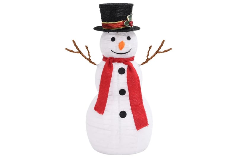 Dekorativ snømannfigur med LED luksusstoff 60cm - Hvit - Innredning - Julepynt & helgedekorasjon - Julepynt & juledekorasjon - Juleengel & julefigur
