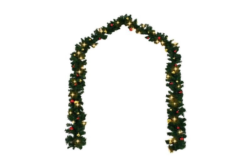 Garland dekorert med julekuler og LED-lys 10 m - Innredning - Julepynt & helgedekorasjon - Julepynt & juledekorasjon - Plastjuletre