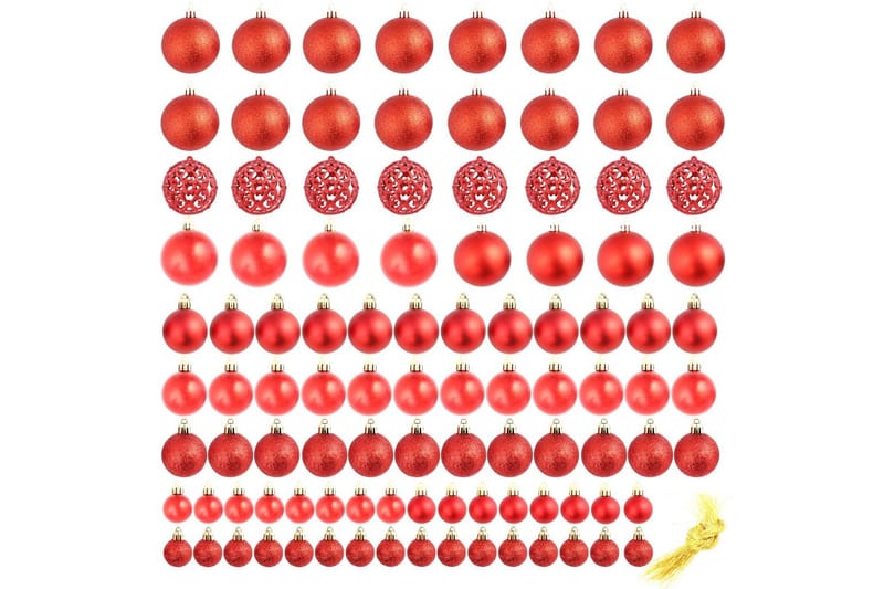 Julekulesett 6 cm 100 stk rød - Innredning - Julepynt & helgedekorasjon - Julepynt & juledekorasjon - Juletrepynt & julekuler