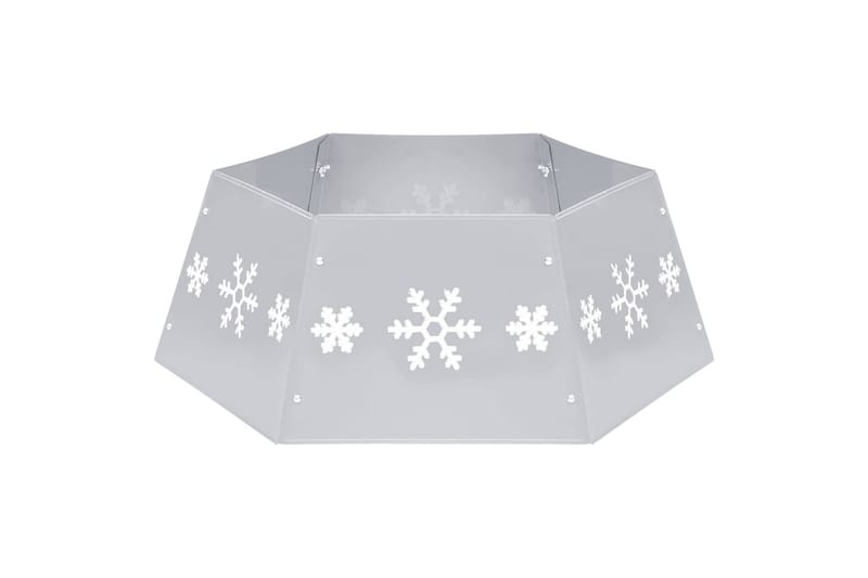 Juletreskjørt sølv og hvitt 68x25 cm - Silver - Innredning - Julepynt & helgedekorasjon - Julepynt & juledekorasjon