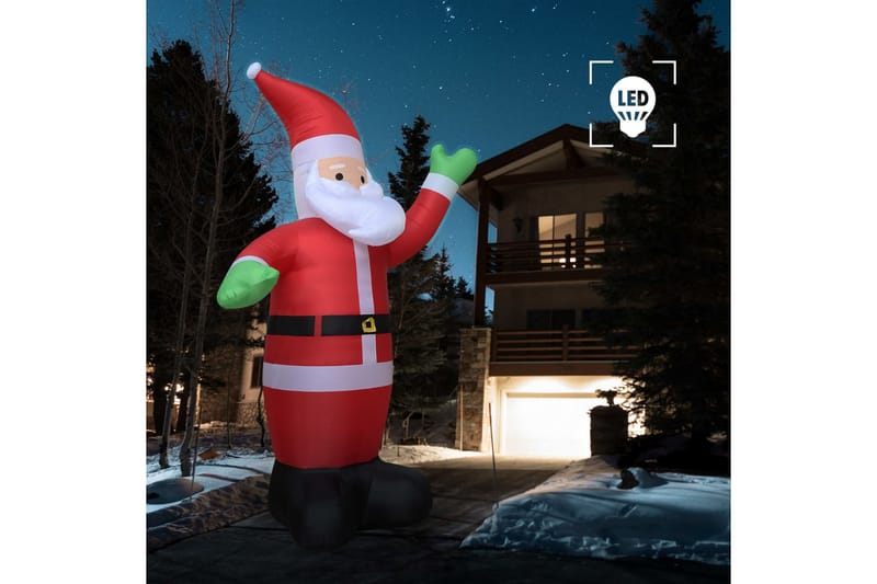 Oppblåsbar julenisse LED IP44 600 cm XXL - Rød - Hage - Utendørsbad - Bassengtilbehør - Trapp til spabad