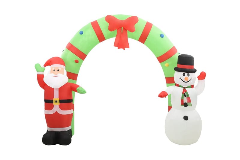 Oppblåsbar julenisse og snømann dekorasjonbue LED 280 cm - Belysning - Julebelysning - Julelys ute