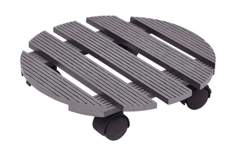Pottetraller 2 stk grå Ø30x7,5 cm WPC - Grå - Hagemøbler - Øvrig utendørs - Tilbehør utendørs - Hagekrukker