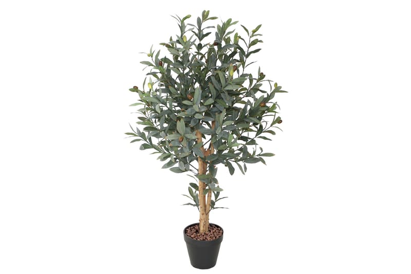 Grønn plante Oliven H90cm 2 grener svart krukke - Hagemøbler - Loungemøbler - Loungesett