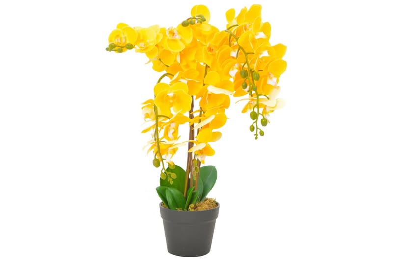 Kunstig Orkidé med Potte Gul 60 cm - Gul - Innredning - Kunstige planter