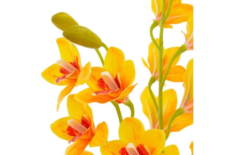 Kunstig Orkidé med Potte Gul 90 cm - Grå - Innredning - Kunstige planter