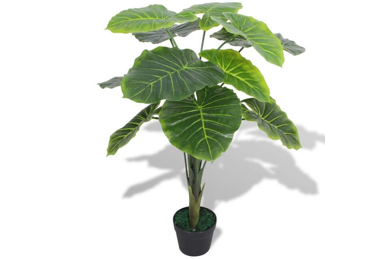 Kunstig taroplanten med potte 70 cm grønn - Innredning - Kunstige planter