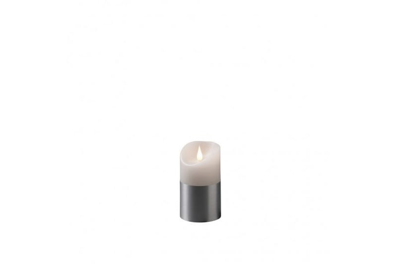 Vokslys med Sølvfolie 13,5cm Hvit/Svart - Konstsmide - Innredning - Lys & dufter - LED lys