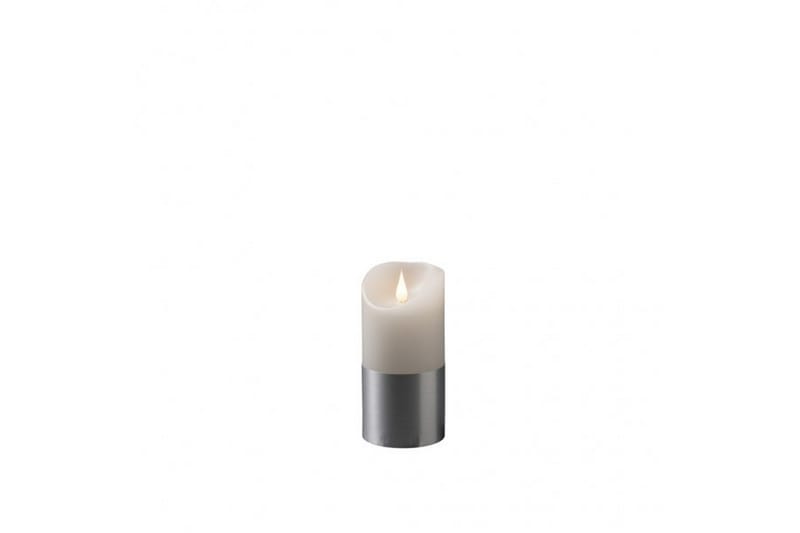 Vokslys med Sølvfolie 15,5cm Hvit/Svart - Konstsmide - Innredning - Lys & dufter - LED lys