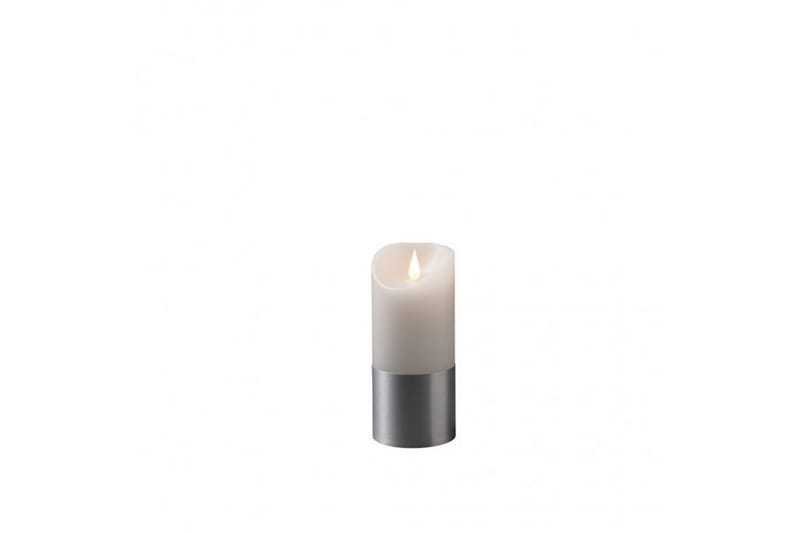 Vokslys med Sølvfolie 17,5cm Hvit/Svart - Konstsmide - Innredning - Lys & dufter - LED lys