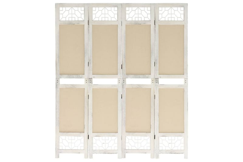 4-Panel Room Divider Cream 140x165 cm Fabric - Krem - Innredning - Romdelere