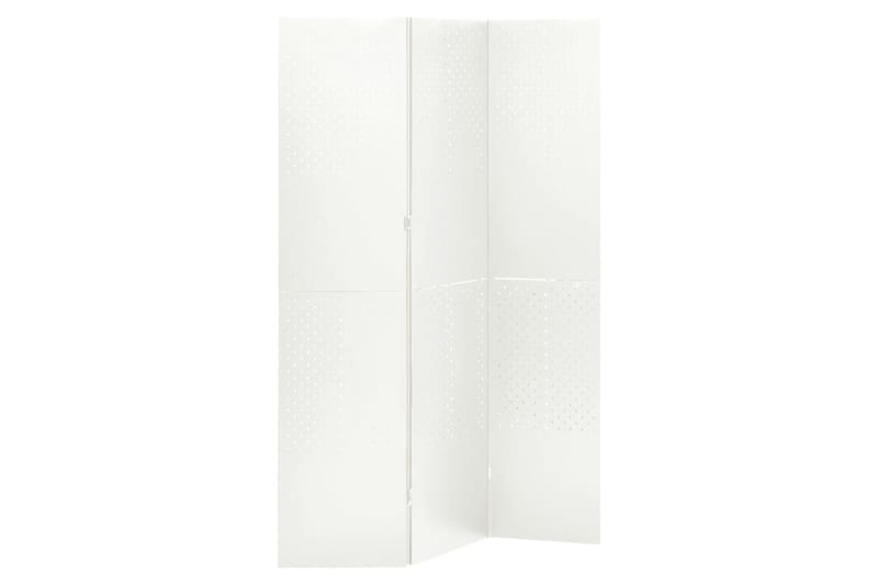 Romdeler 3 paneler hvit 120x180 cm stål - Hvit - Innredning - Romdelere - Bretteskjerm