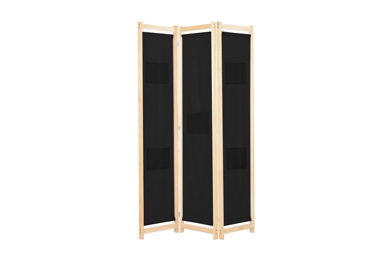 Romdeler 3 paneler svart 120x170x4 cm stoff - Innredning - Romdelere