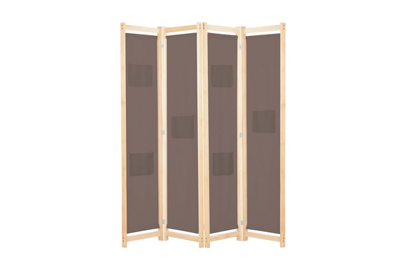 Romdeler 4 paneler brun 160x170x4 cm stoff - Innredning - Romdelere