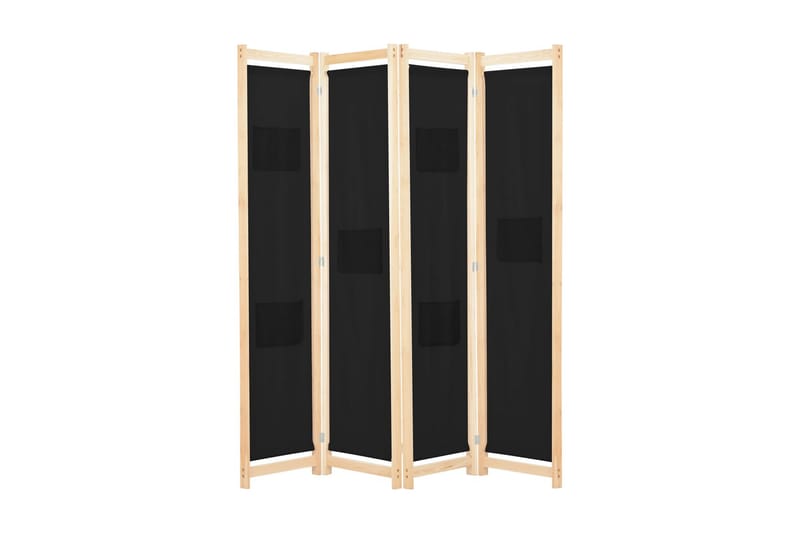 Romdeler 4 paneler svart 160x170x4 cm stoff - Innredning - Romdelere - Skjermvegg