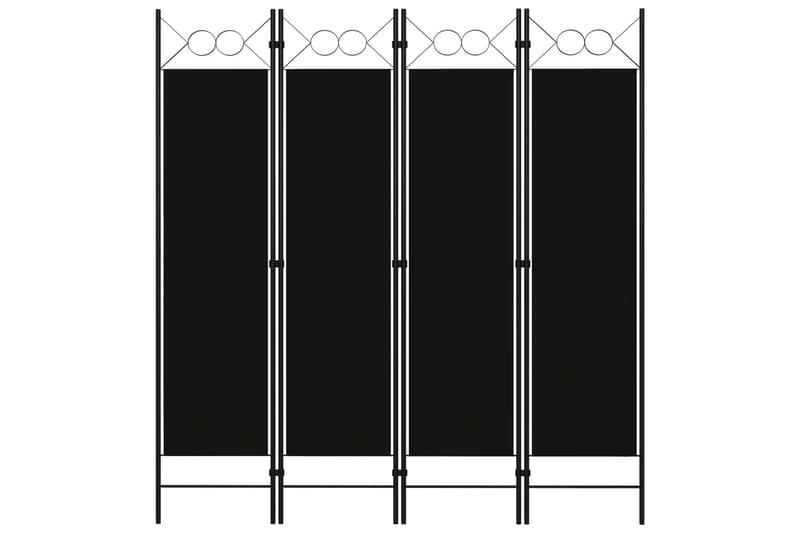 Romdeler 4 paneler svart 160x180 cm - Innredning - Romdelere - Skjermvegg