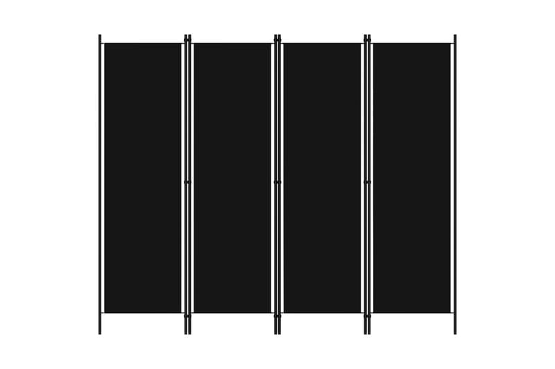 Romdeler 4 paneler svart 200x180 cm - Innredning - Romdelere - Skjermvegg