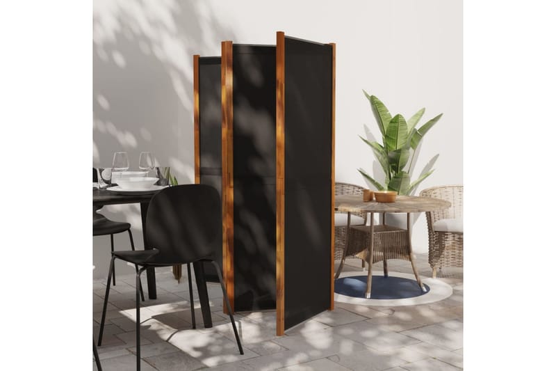 Romdeler 4 paneler svart 280x180 cm - Svart - Innredning - Romdelere