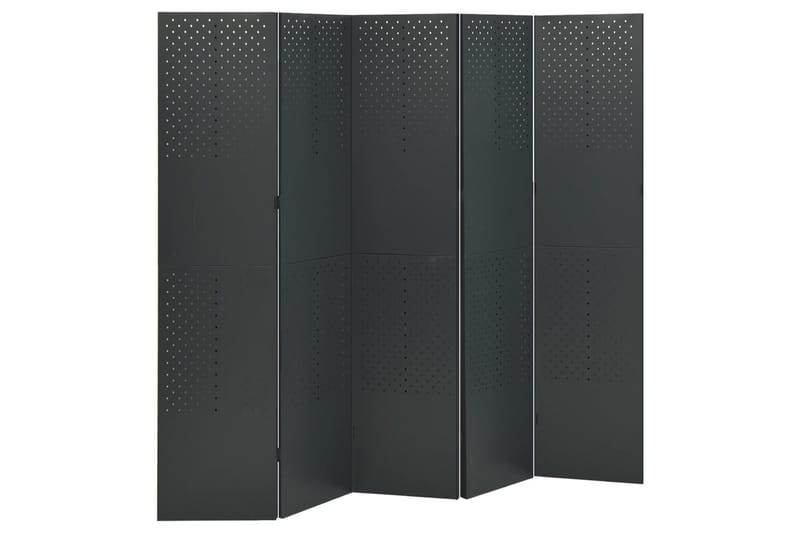 Romdeler 5 paneler antrasitt 200x180 cm stål - Antrasittgrå - Innredning - Romdelere - Bretteskjerm