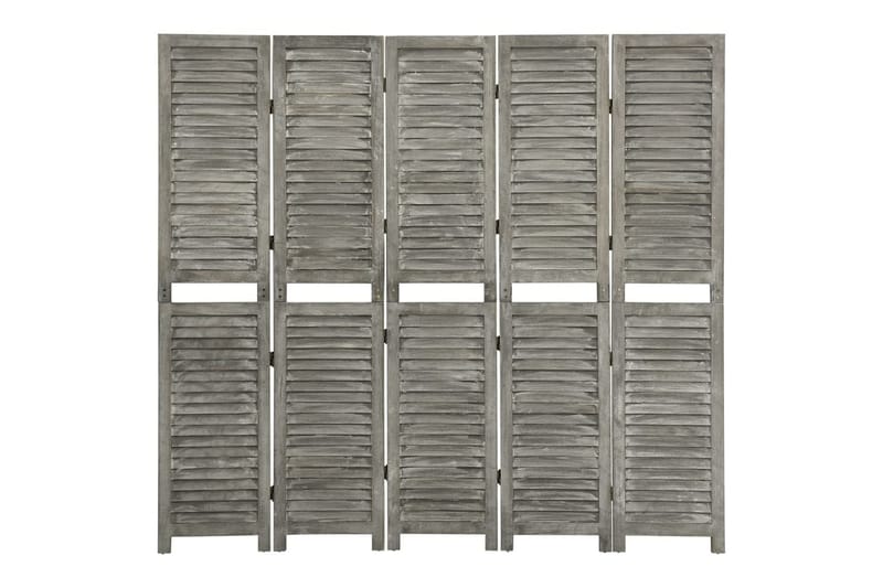 Romdeler 5 paneler grå 179x166 cm heltre - Grå - Innredning - Romdelere