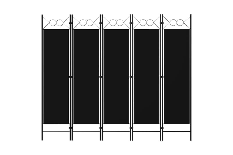 Romdeler 5 paneler svart 200x180 cm - Innredning - Romdelere