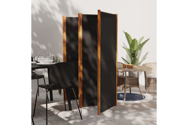 Romdeler 5 paneler svart 350x180 cm - Svart - Innredning - Romdelere
