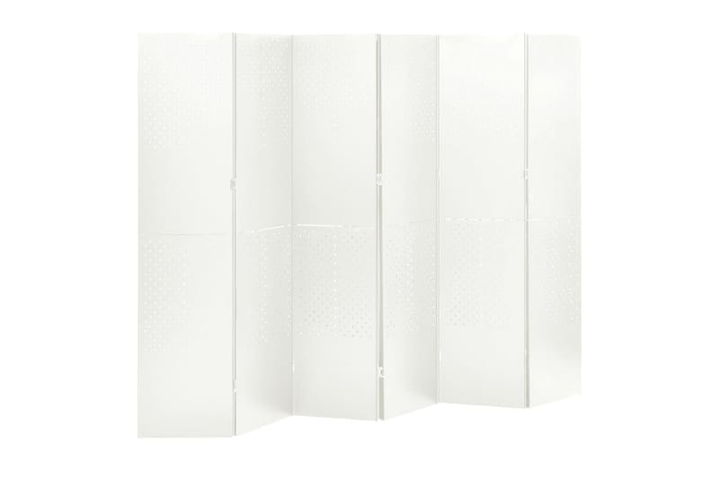 Romdeler 6 paneler 2 stk hvit 240x180 cm stål - Hvit - Innredning - Romdelere