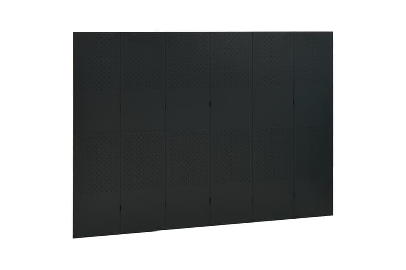 Romdeler 6 paneler 2 stk svart 240x180 cm stål - Svart - Innredning - Romdelere