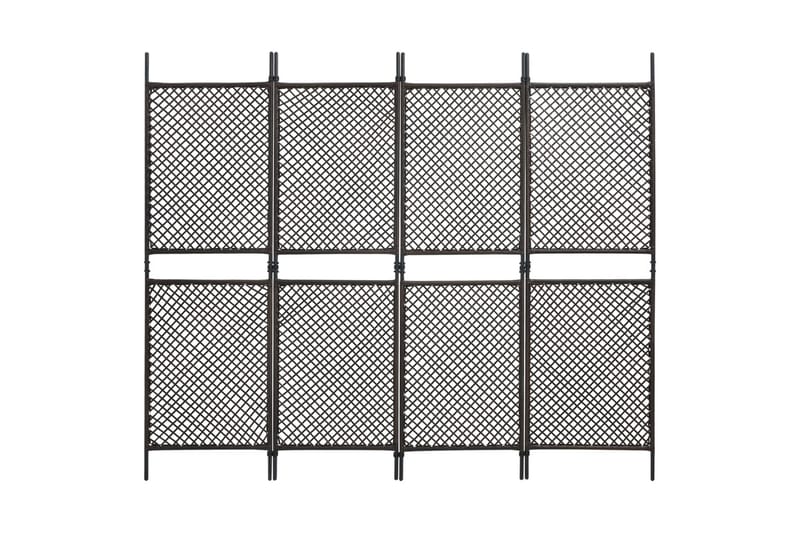 Romdeler med 4 paneler polyrotting 240x200 cm brun - Brun - Innredning - Romdelere