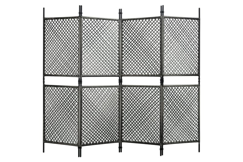 Romdeler med 4 paneler polyrotting antrasitt 240x200 cm - Grå - Innredning - Romdelere