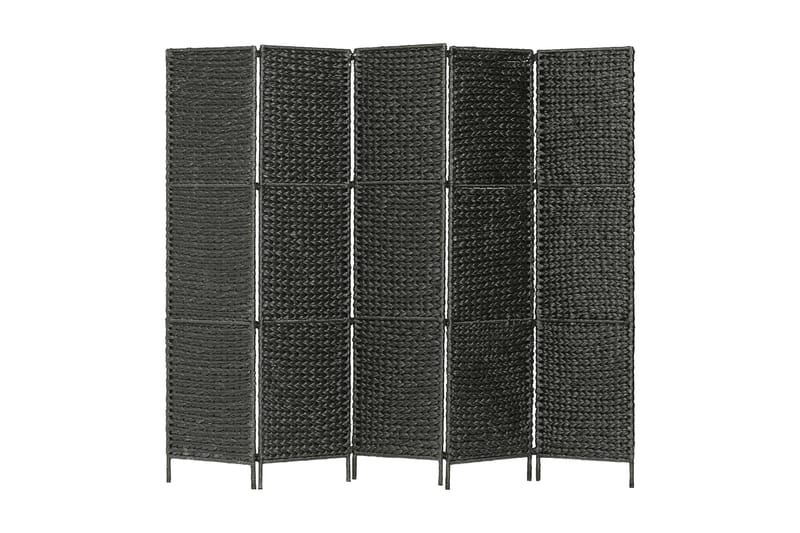Romdeler med 5 paneler 193x160 cm vannhyacinth svart - Innredning - Romdelere