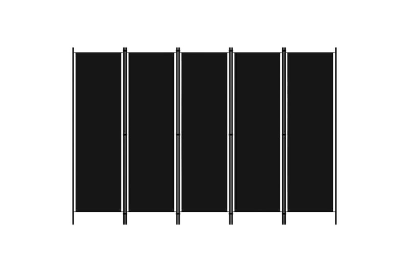 Romdeler med 5 paneler svart 250x180 cm - Innredning - Romdelere - Skjermvegg
